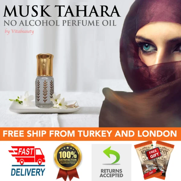 Musk Al Mekkah Musk Aswad Tahara Ottoman Oud Perfume Oil NO ALCOHOL Floral Halal Fragrance Body 4